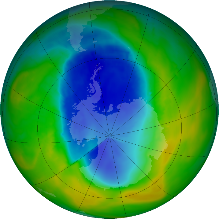Antarctic ozone map for 14 November 2014